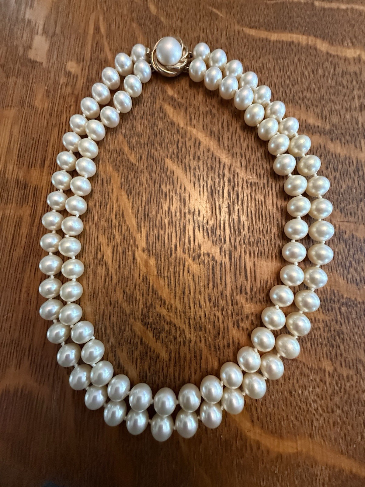 Vintage Majorica Pearl Choker 16” Very Good Condition In Original Box