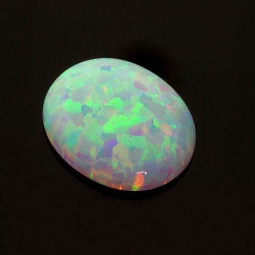(7x5mm – 14x10mm) Lab Created White Opal Oval Cabochon (Bright flash of colors)