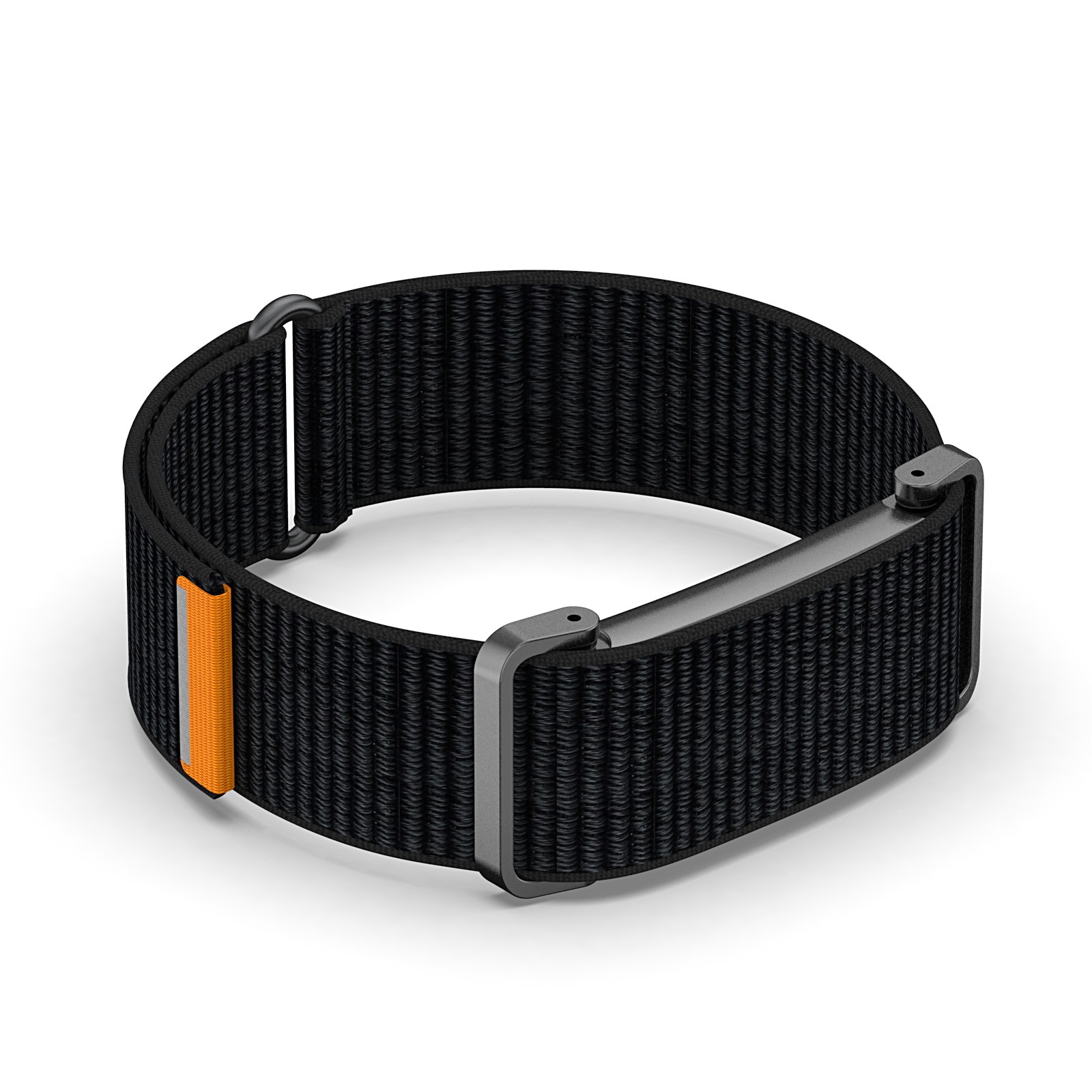 For Google Fitbit Air (2026) Metal Case+Nylon Sports Adjustable Loop Strap Band