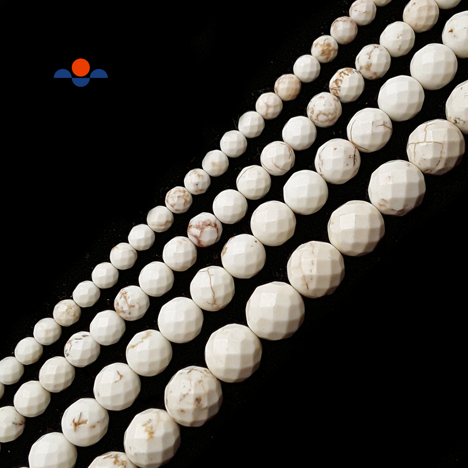 White Turquoise Faceted Round Beads 2mm 3mm 4mm 6mm 8mm 10mm 12mm 15.5″ Strand