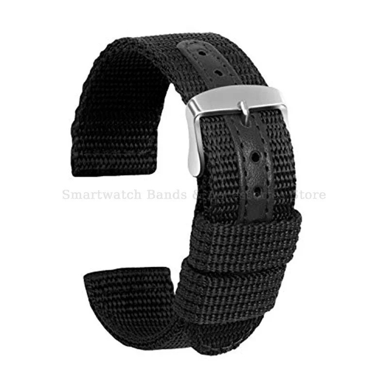 18mm 20mm 22mm 24mm Military Canvas Nylon Wrist Watch Band Strap Bracelet Sport