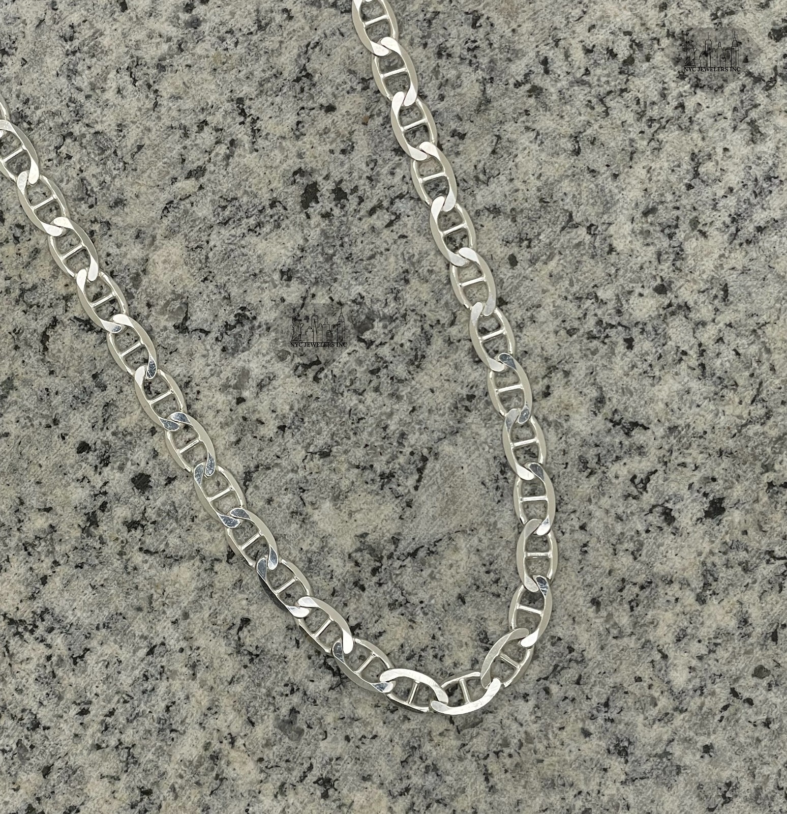 REAL Italian Sterling Silver Mariner Link Chain Necklace Thick 6MM Chain 925
