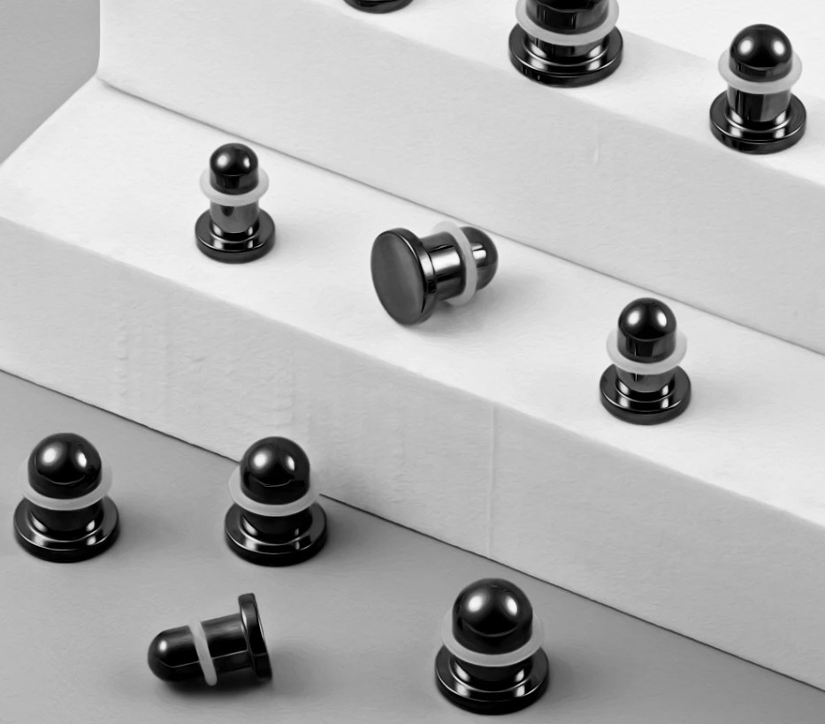 1x 6.5-10mm Mirror Black Bullet Cylinder Ear Plug Tunnel Piercing Expander Taper
