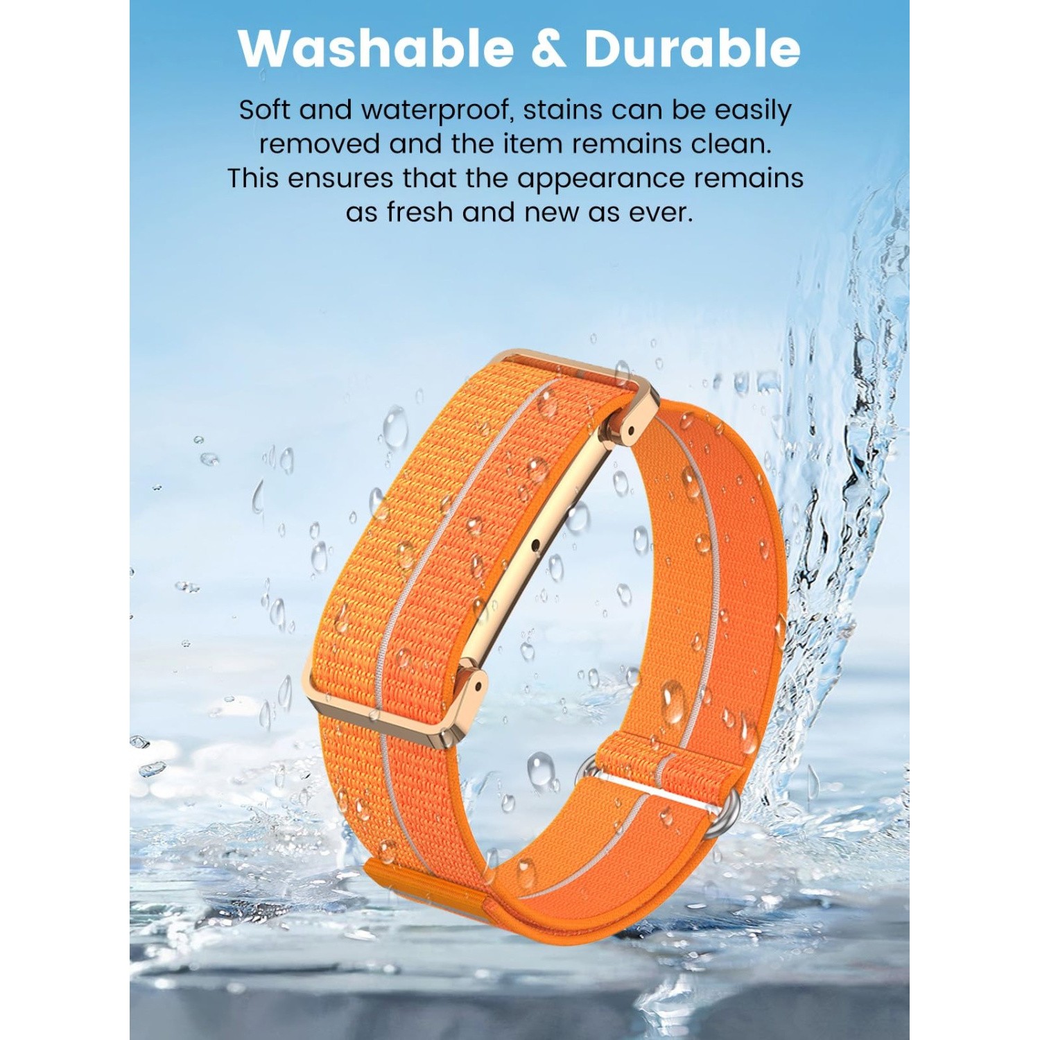 For Google Fitbit Air (2026) Nylon Sports Adjustable Loop Strap Band+Meta Case