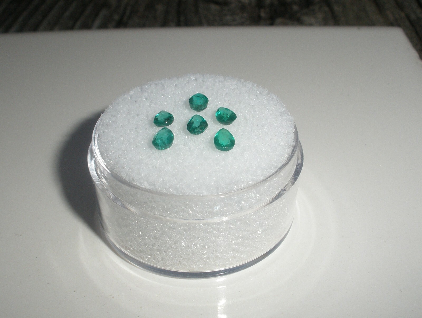 6 Colombian emerald pear loose faceted natural gems 4x3mm each