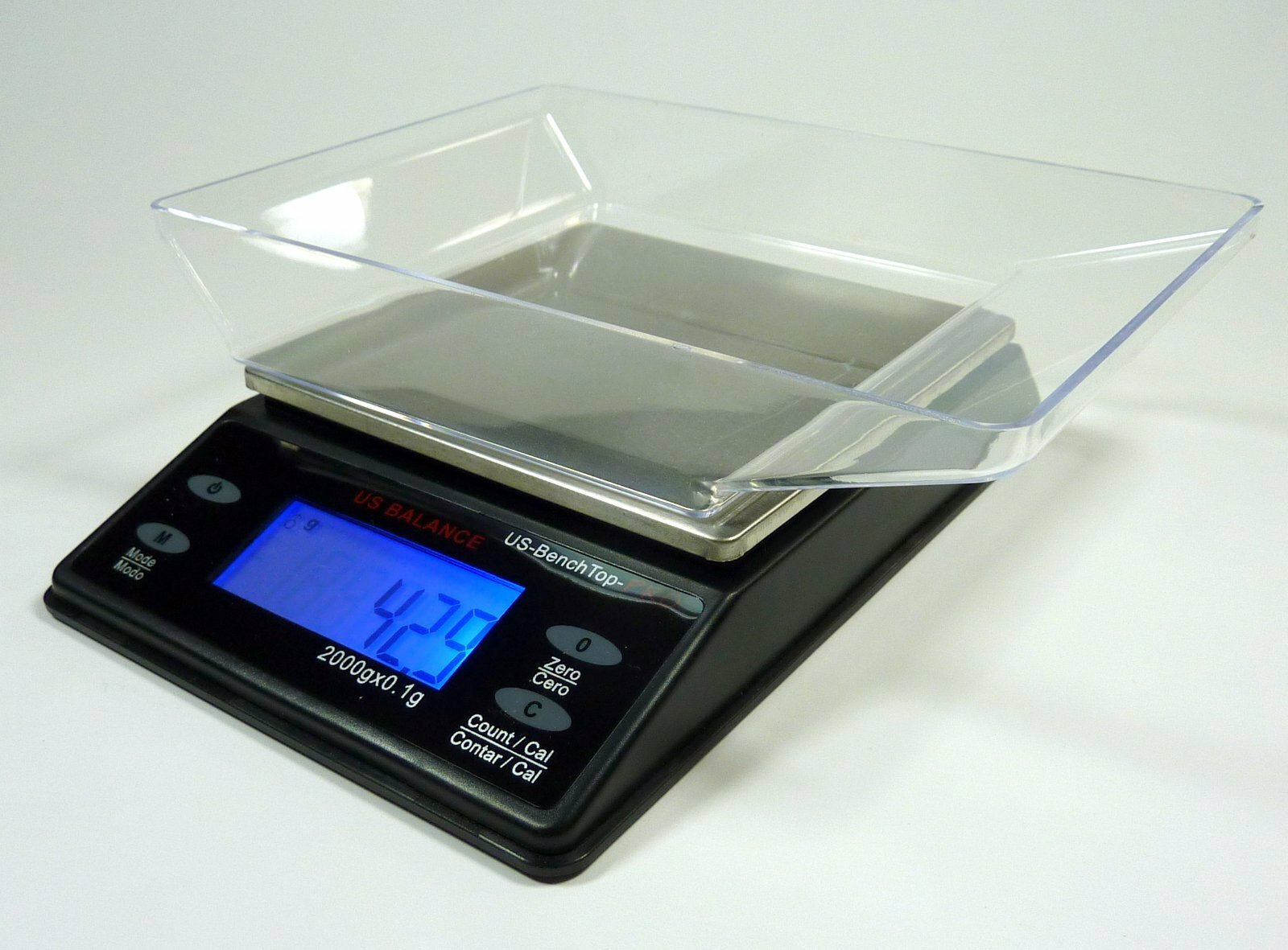 Bench Top Digital Scale 2000g x 0.1g Gold Herb Gems Gram Oz Calibration Weight