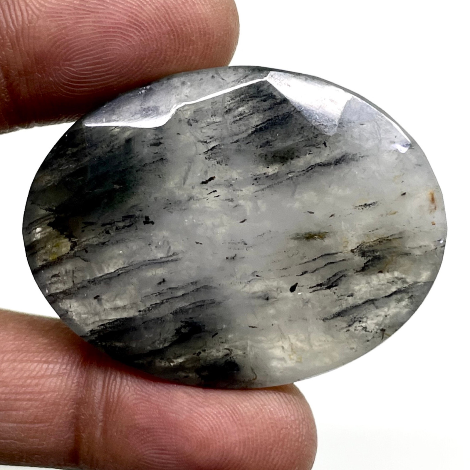 156.5 Cts Natural Rutile Quartz 42x33mm Oval Cut Loose Untreated Gemstone