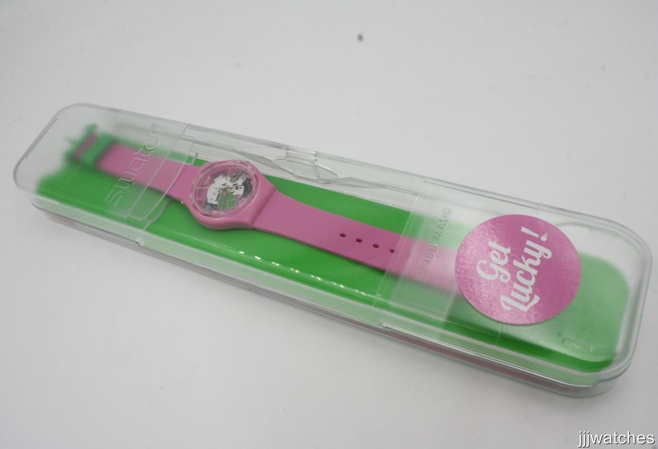 New Swiss Swatch Originals Flowerfull Get Lucky Pink Women Watch 34mm GP147 $80