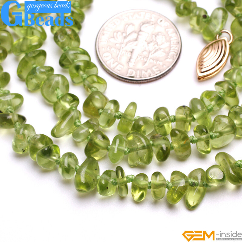 Pendant Round Green Peridot Beaded Necklace Gemstone Long 19-20″ Gift Charm