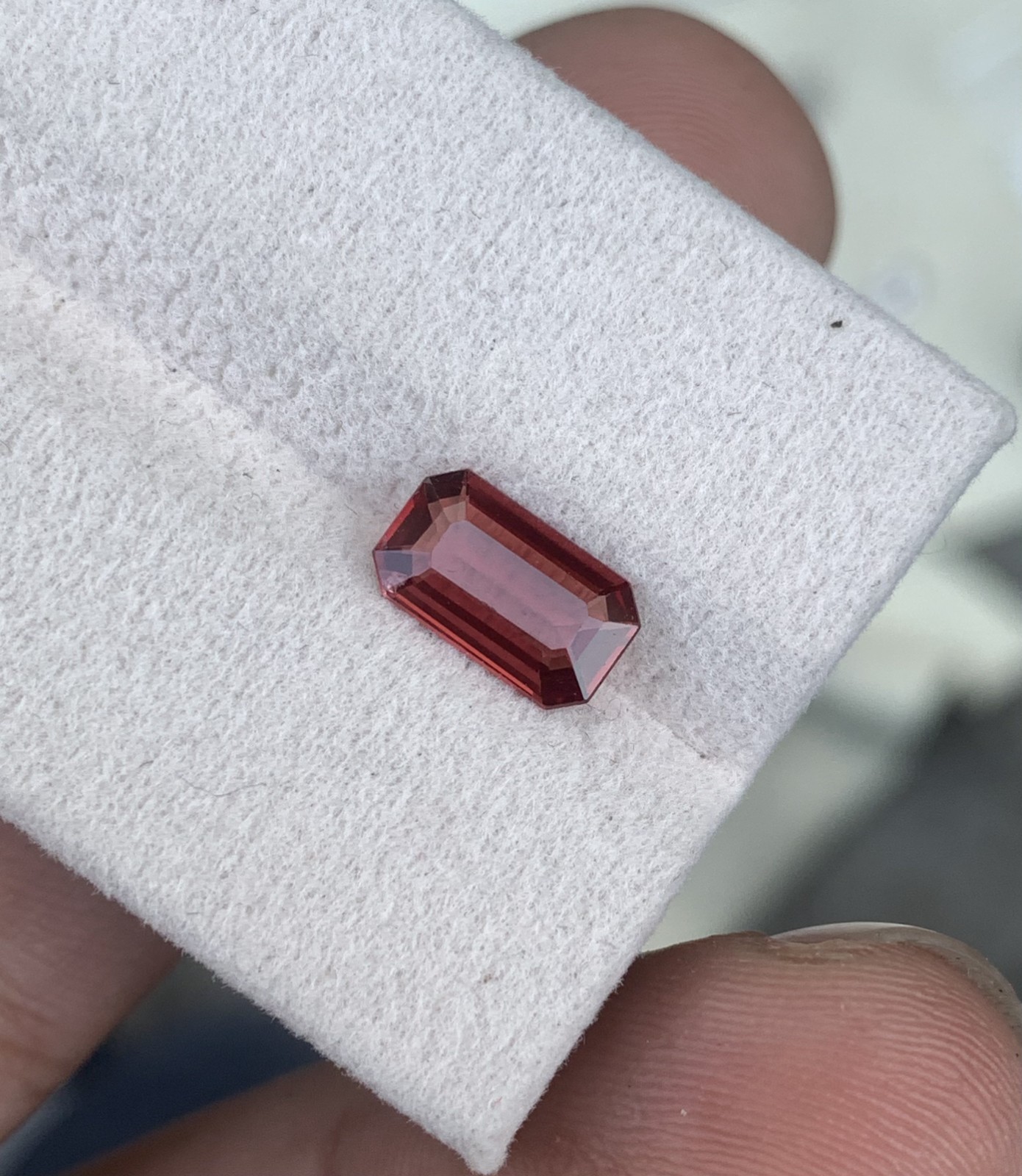 Red Spinel 1.27 Carat Slightly Included Emerald Cut 9mm Burma Loose Gemstone