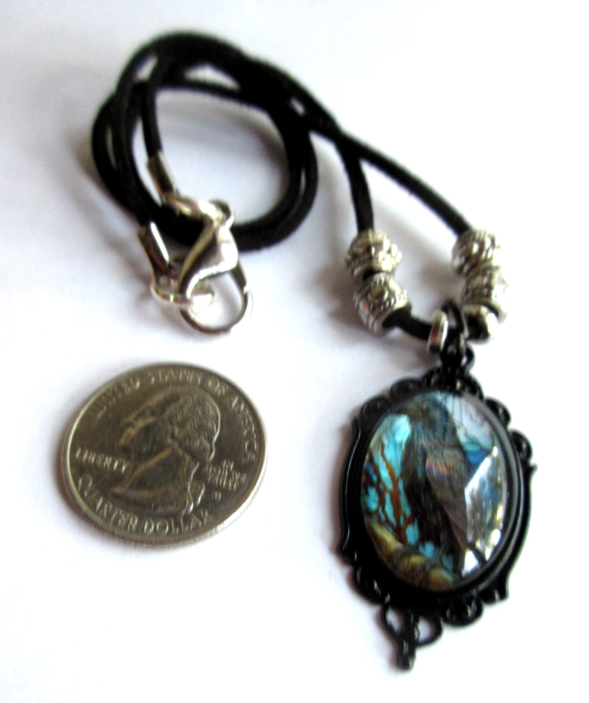 Blue Raven Necklace 17 inches