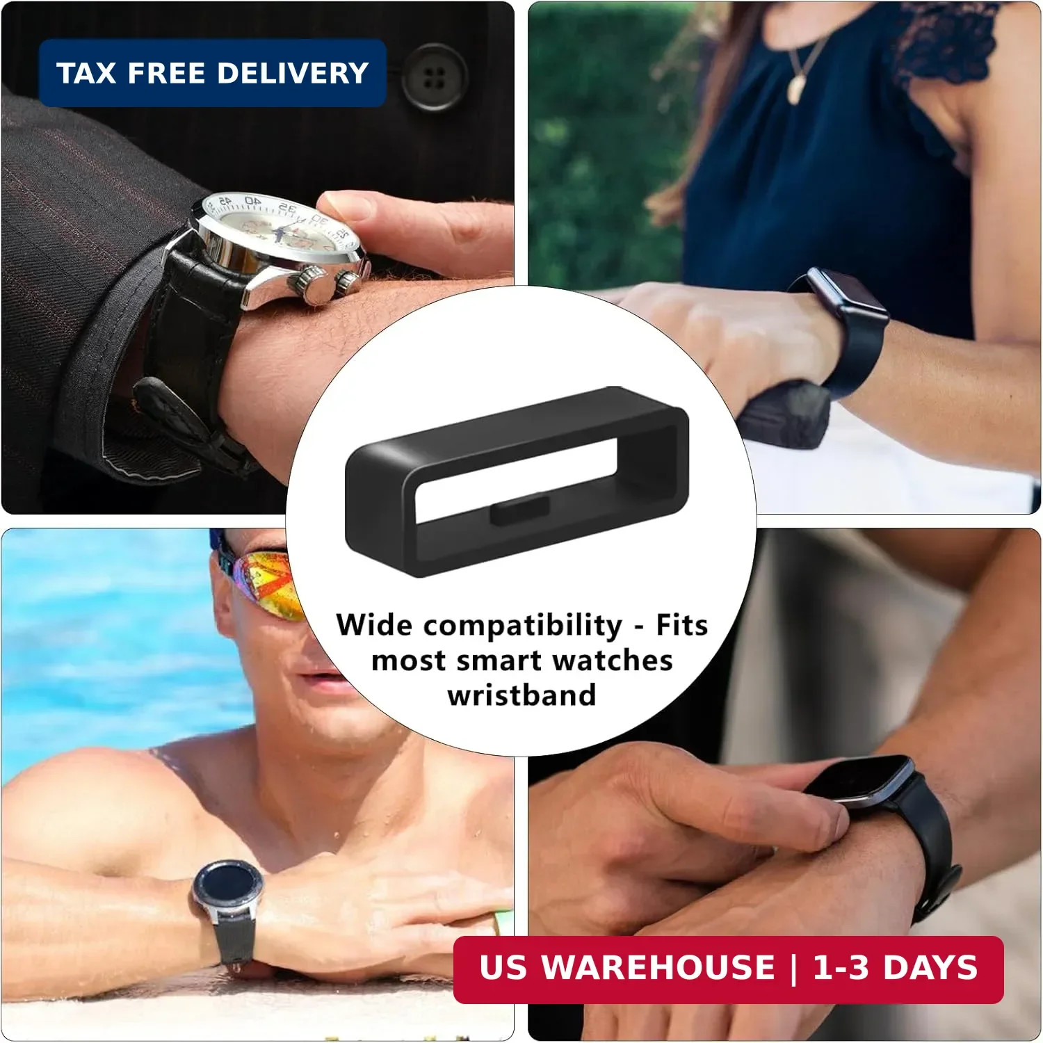 6 Pcs Watch Band Keepers, 16mm/18mm/20mm/22mm /24mm/26mm Watch Strap Holder Loop