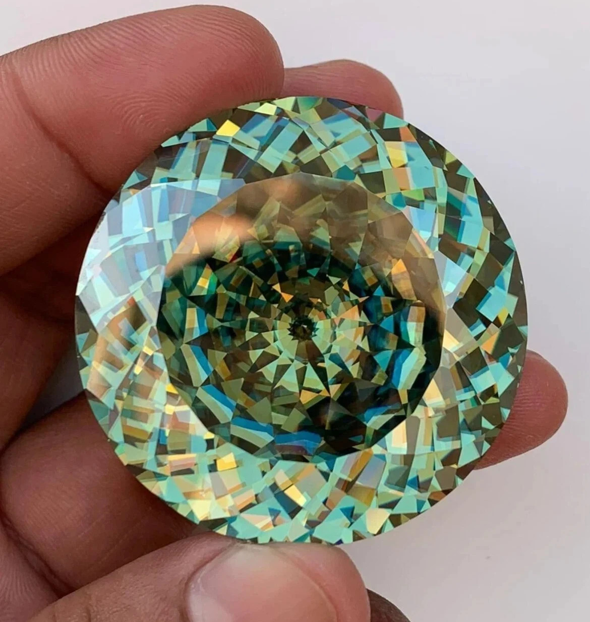 Blue-Green 40.6 Ct Certified Natural Sapphire Sri Lanka Round Cut Loose Gemstone
