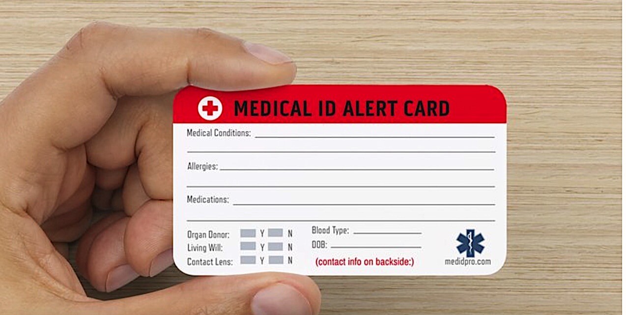 Medical Alert ID Bracelet – FREE ID Wallet Card,Engraving & Ship -Made in USA