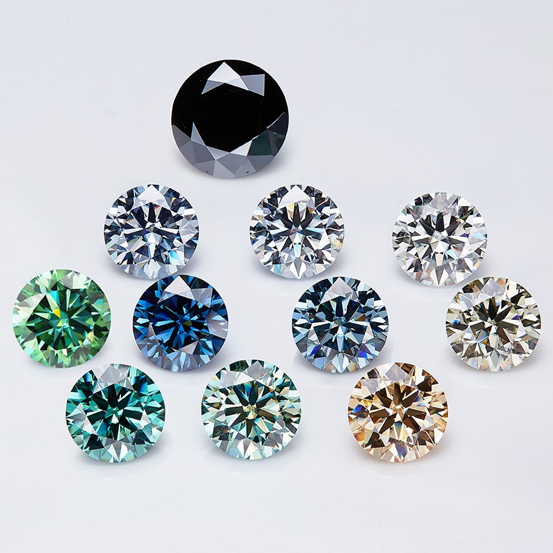 Round 0.1-10ct Moissanite Loose Stones Colorful VVS Gemstones for Jewelry Making