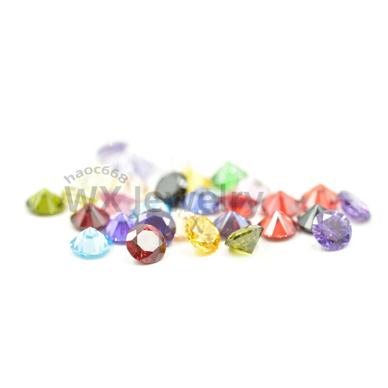 100pcs 0.8~10mm Each color Round Loose Cubic Zirconia 5A CZ Stone For Jewelry