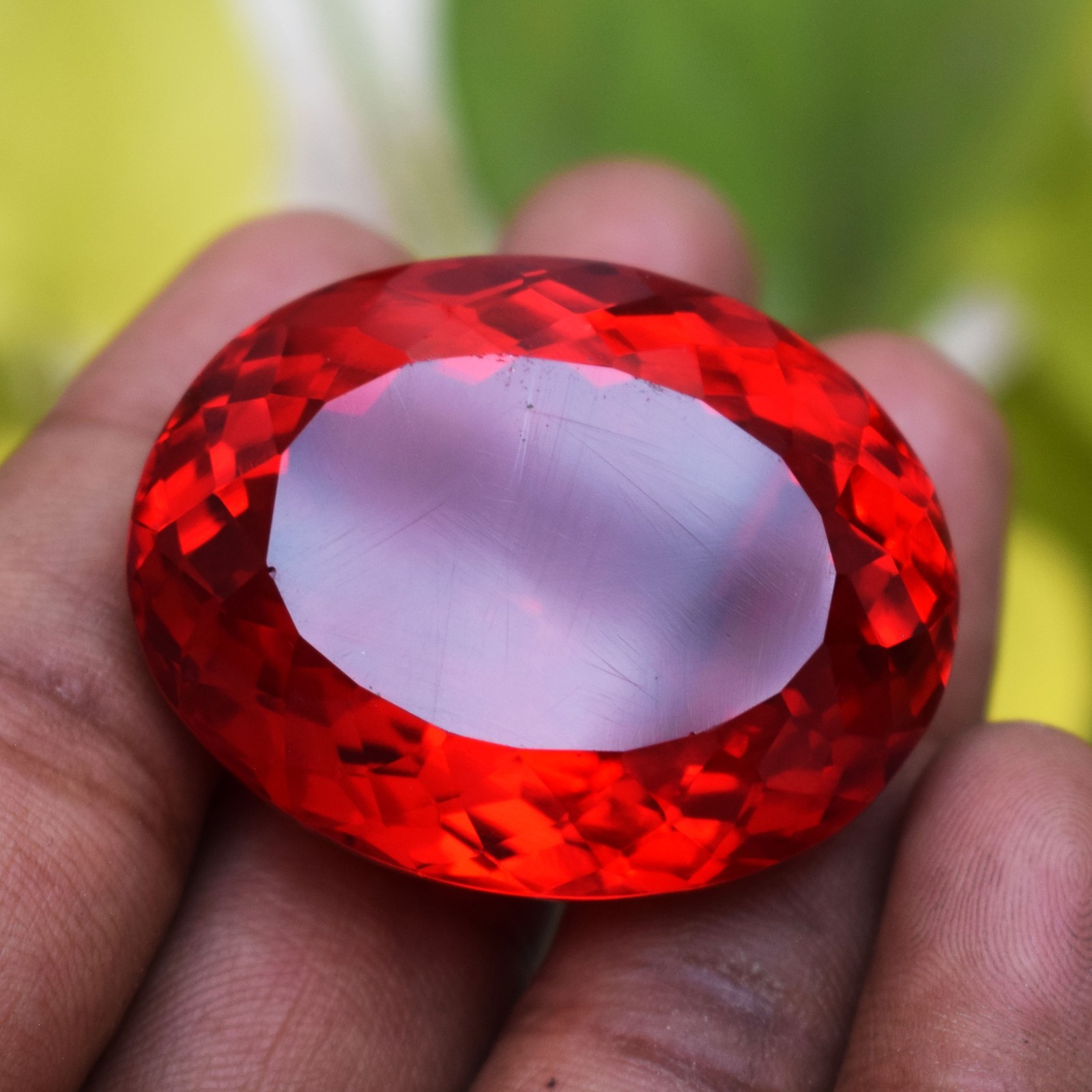 181.65 Carat Huge Blood Red Spinel Oval Cut Flawless Certified Loose Gemstone