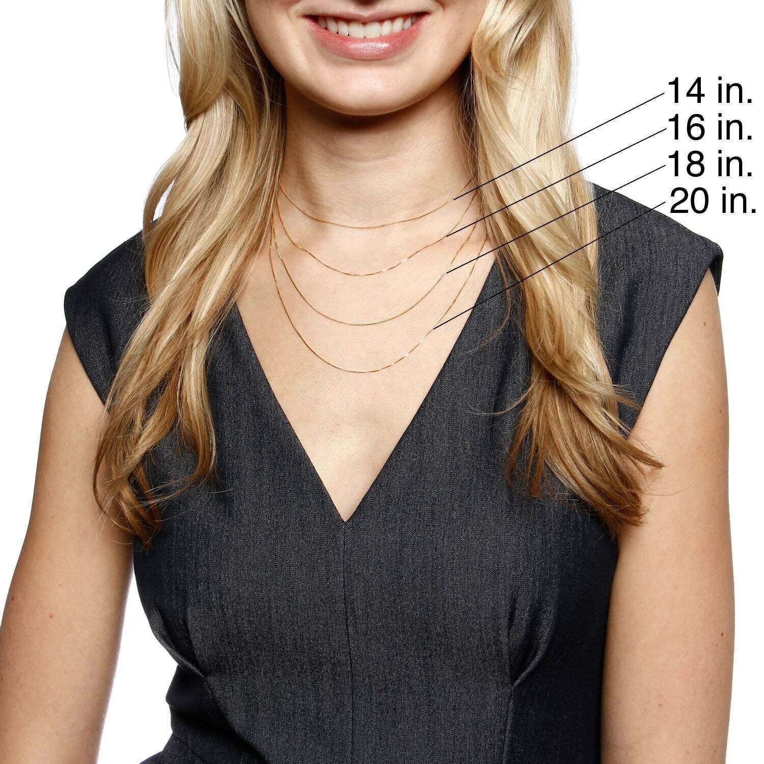 14K Solid Yellow Gold Box Necklace Real Gold Chain 16″ 18″ 20″ 22″ 24″ 26″ 30″