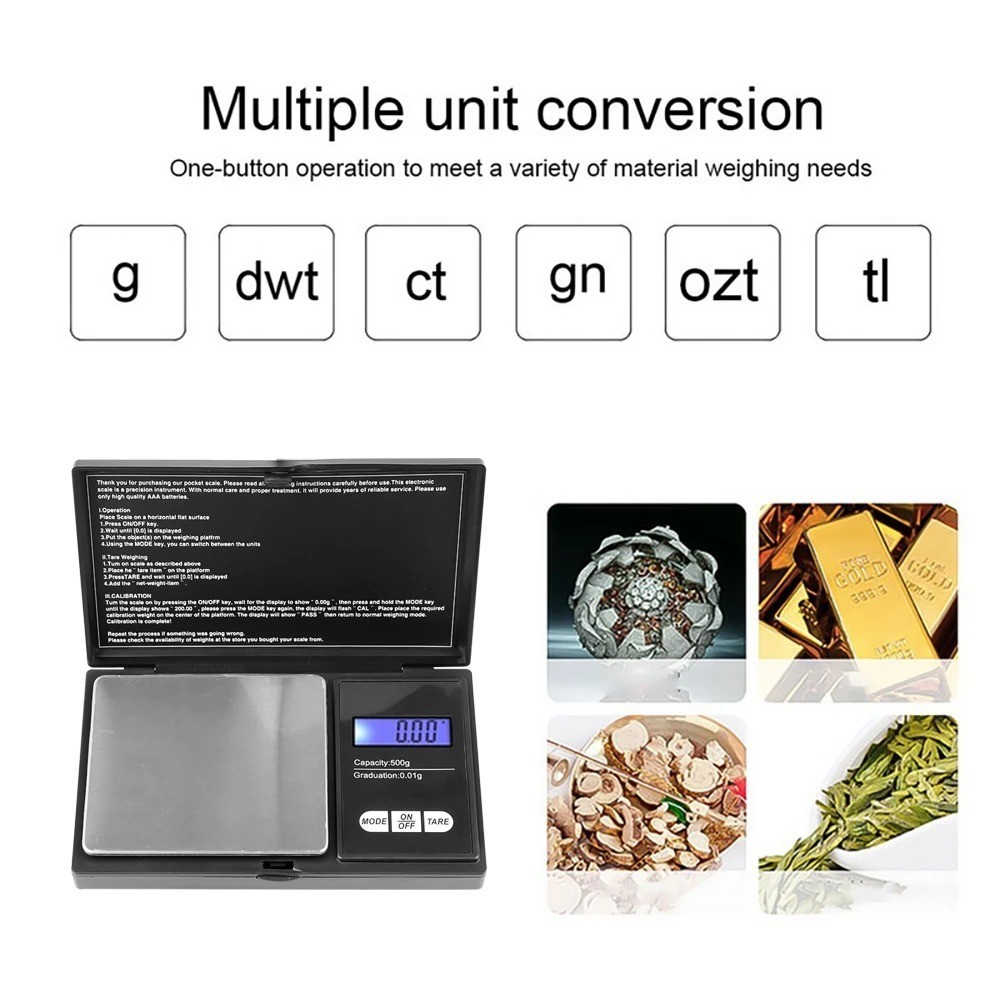 Digital Scale 500g x 0.1g Jewelry Pocket Gram Gold Silver Coin Precise NEW