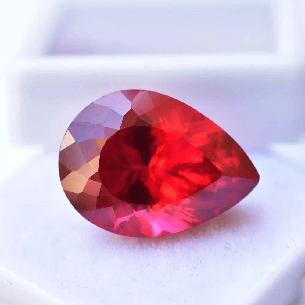 Natural A+ Exquisite 9 Ct+ Burmese Red Ruby PEAR Cut Loose Certified Gemstone