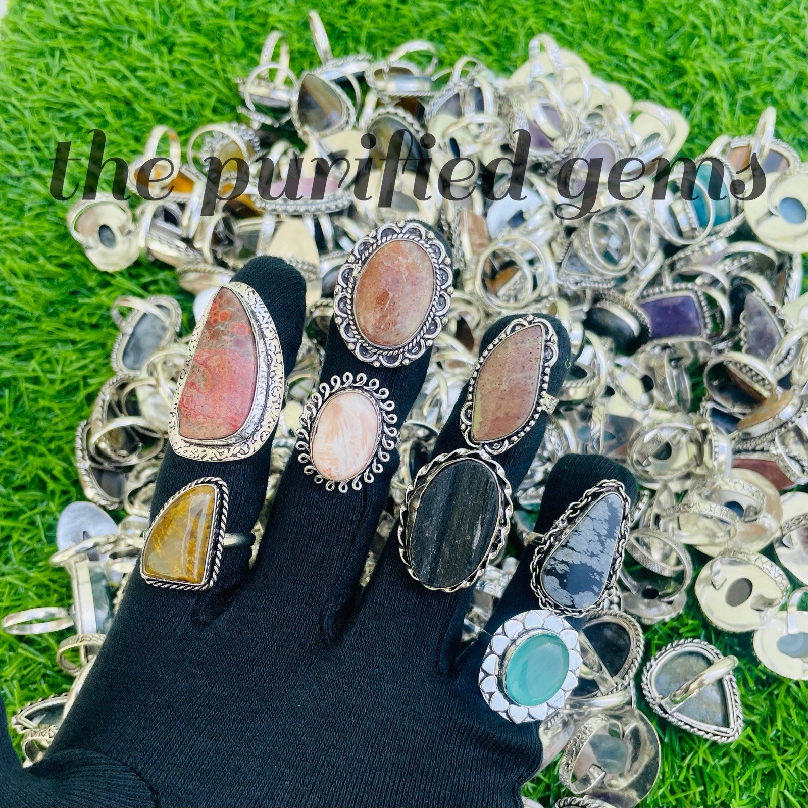 Stackable 925 Silver Plated Rings For Women~Boho Desig Rings~Bulk Lot Rings~