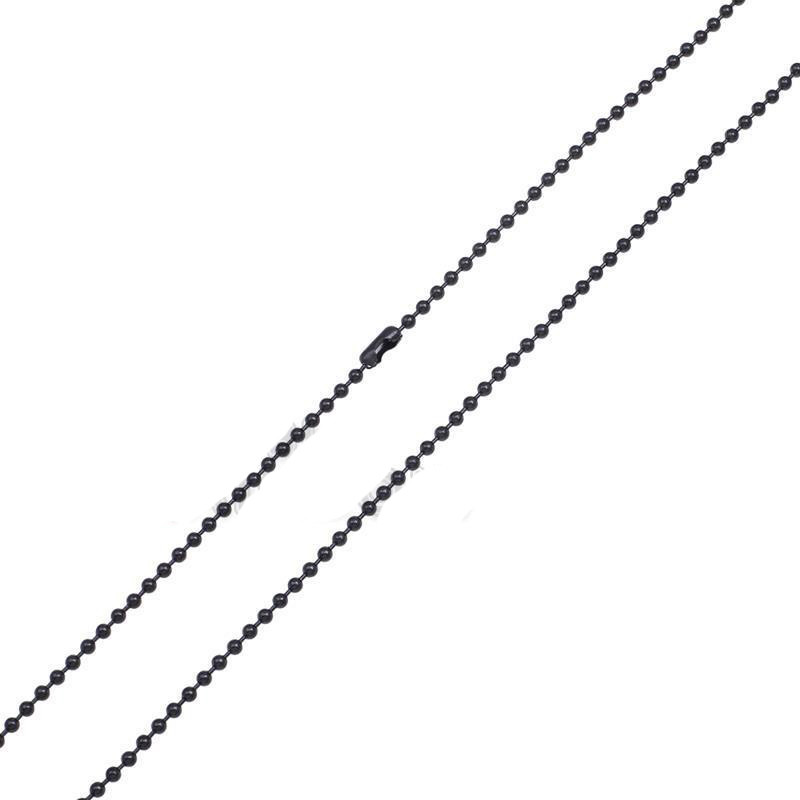 7″-40″ 1.5-12mm Black Stainless Steel Bead Ball Chain Necklace Men Women Jewelry