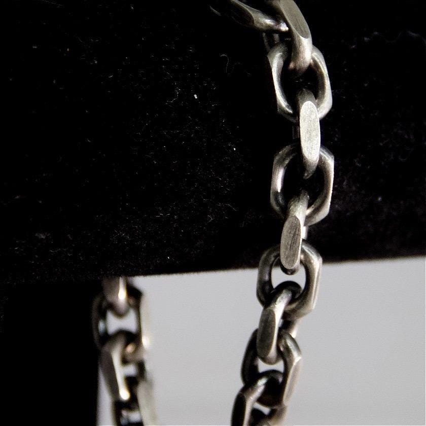 HEAVY VTG Biker Punk Gothic Sterling Silver 40g Italy 925 Anchor Link Bracelet