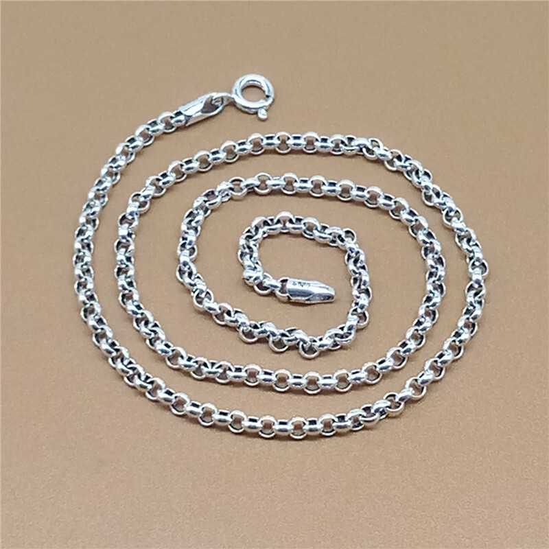 Sterling Silver Rolo Chain Necklace 925 Silver Belcher Rollo 3mm 16 – 34 Inches