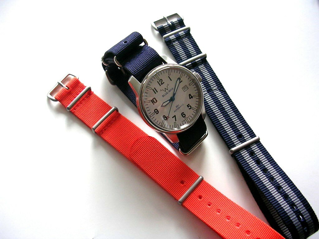 20mm Blue Grey NATO G10 ® Premium watch band strap 2 pak MoD RAF Bond IW SUISSE