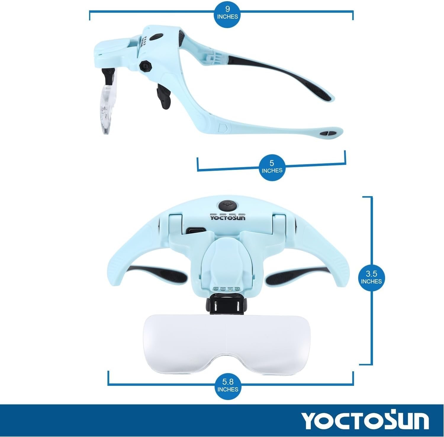 Headband Magnifier with Light Jeweler Magnifying Glass Loupe Visor NEW