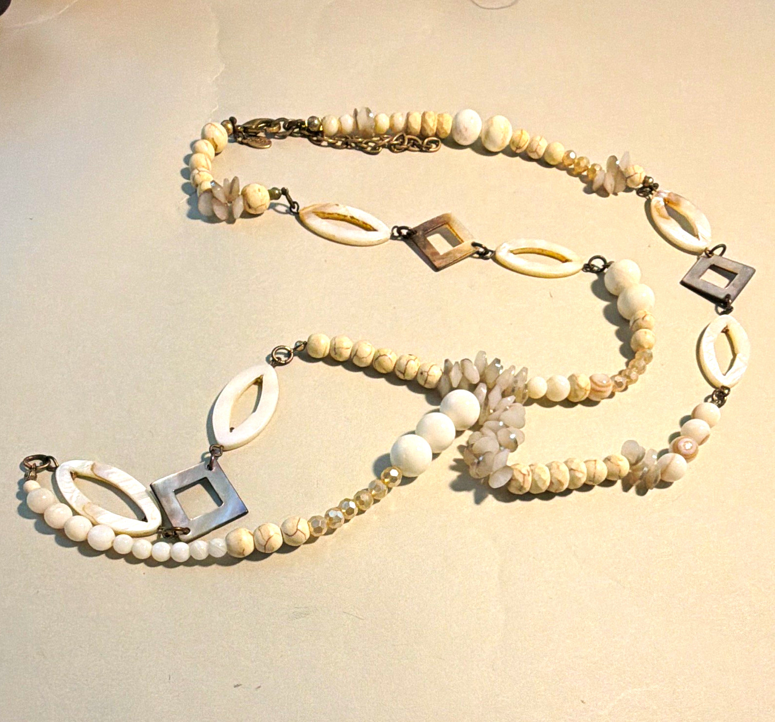 Gorgeous Boho Mixed Media Beaded Statement Necklace
