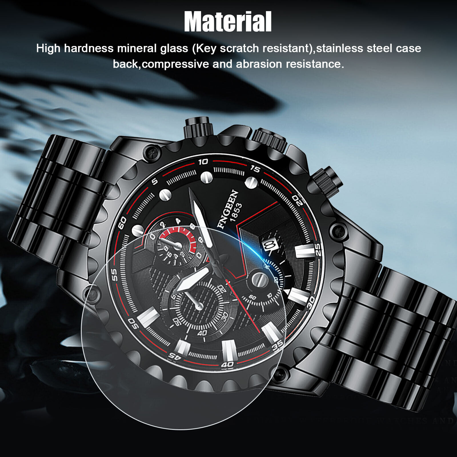 Men’s Watch Classic Stainless Steel Quartz Analog Business Waterproof Wristwatch