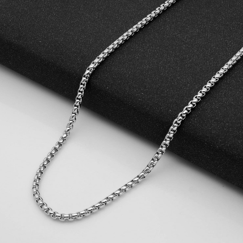 USA Stock 2mm 28″ Stainless Steel Square Rolo Link Chain Box Chain Necklace