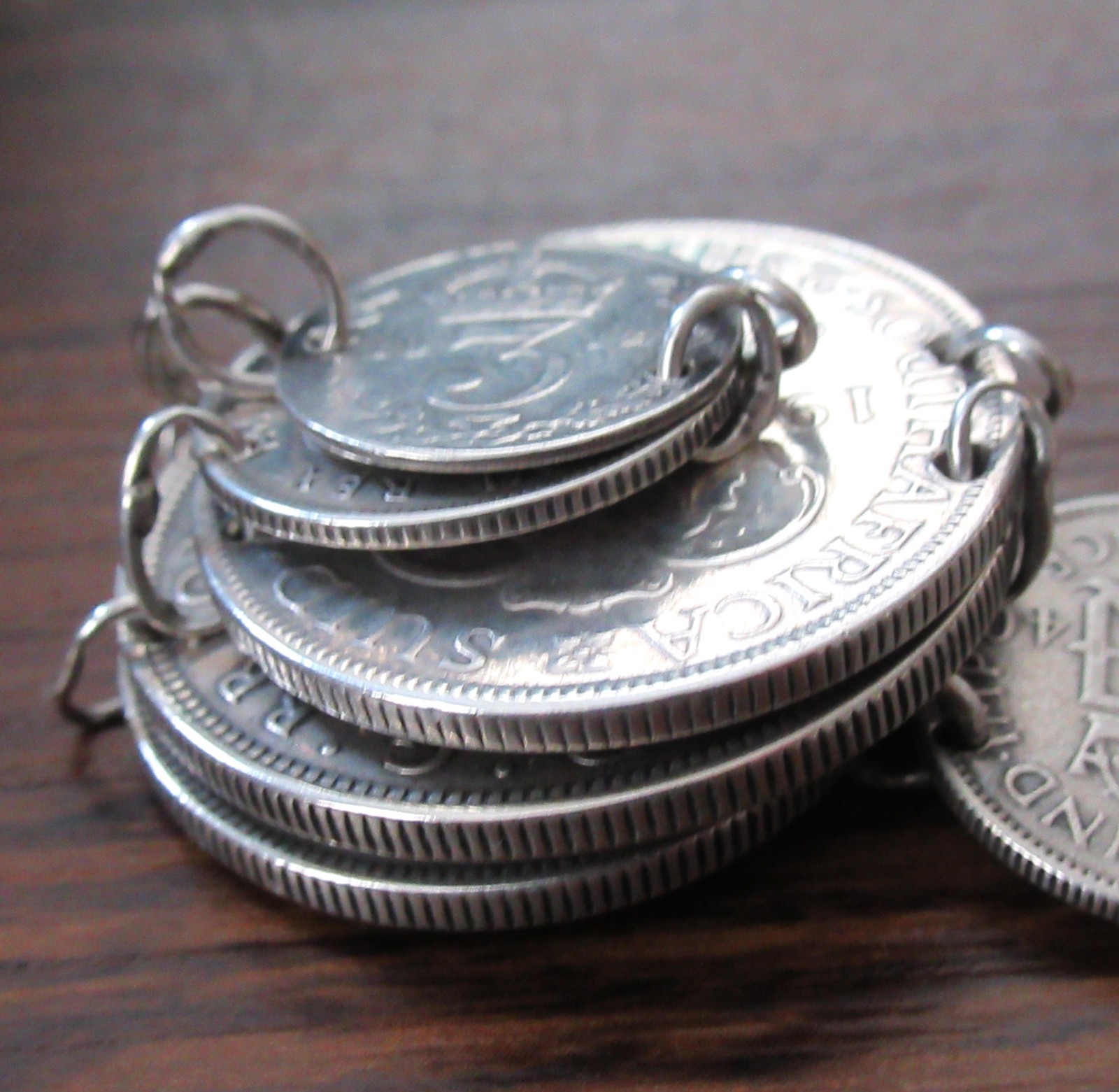 Vintage Great Britain South Africa Columbia Silver Coin Bracelet Half Crown