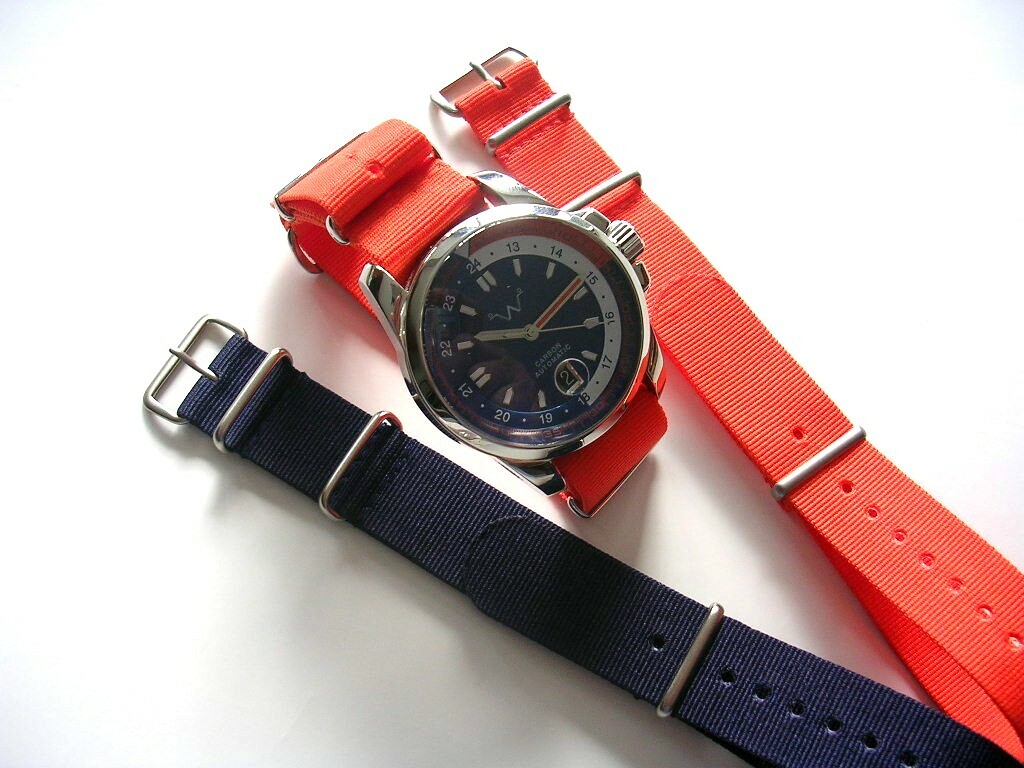 NATO watchband strap military Nylon 20mm Blue G10 2pk weekend IW SUISSE 20 22 24