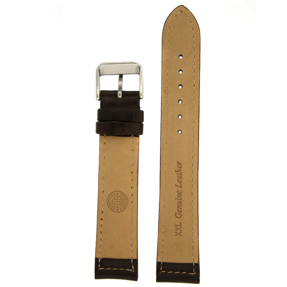 Extra Long Watch Band Dark Brown Leather Strap Mens XL 16mm 18mm 20mm 22mm 24mm