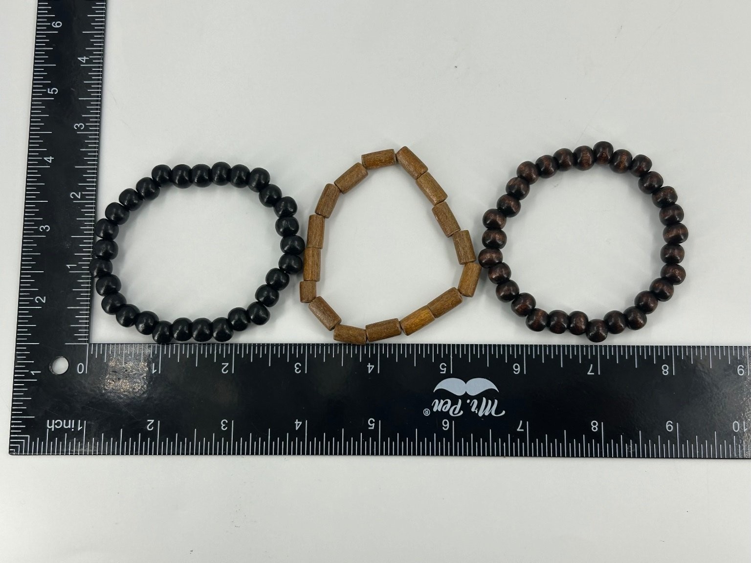 Wood Beaded Stretch Bracelet Set Natural Earth Tones Approx 2.5″ Diameter