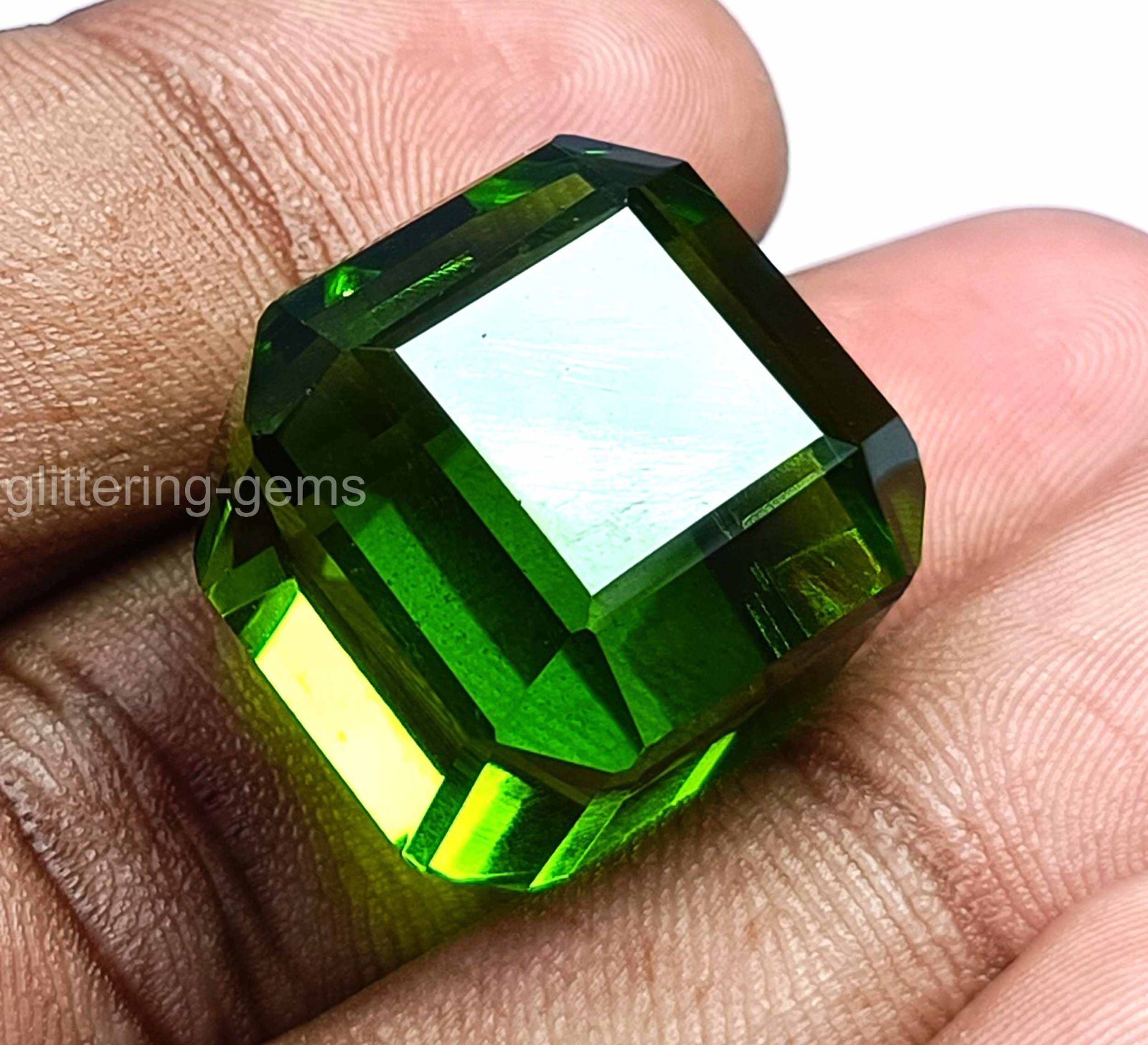 49.00 Ct Natural Pakistani Green Peridot Cube Cut Certified Loose Gemstone 5DOS