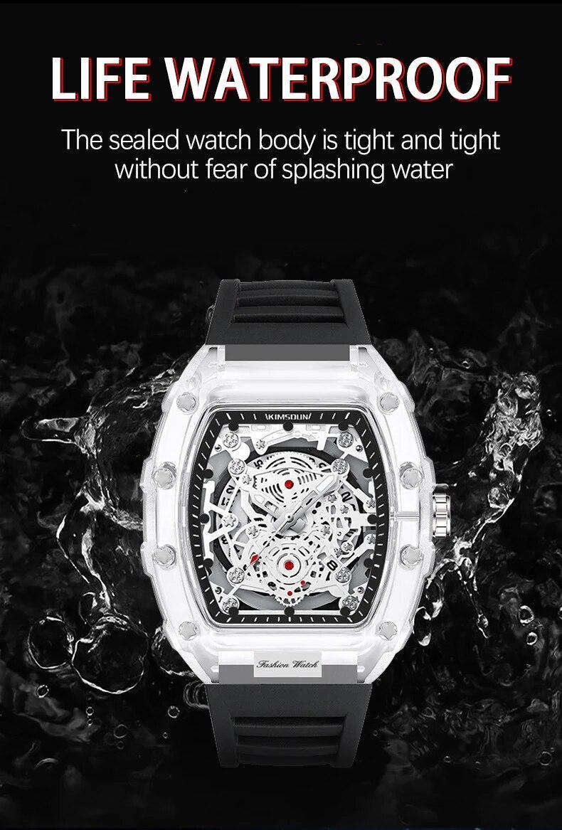 KIMSDUN Transparent Men’s Watch Quartz Wristwatch Luminous Waterproof watch
