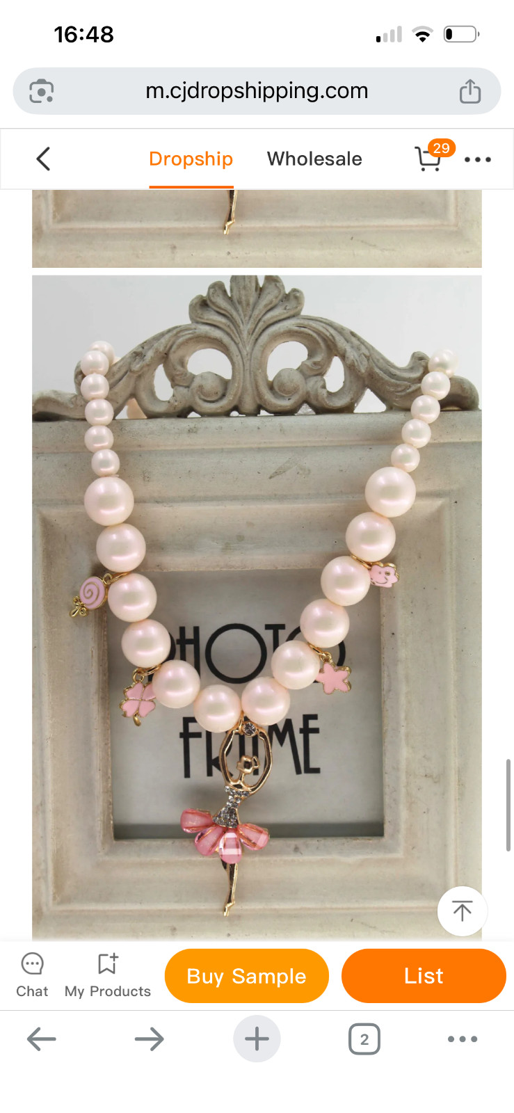 Carry Your Dreams – Ballerina Pearl Necklace | Pink Ballet Charm | Elegant Gift