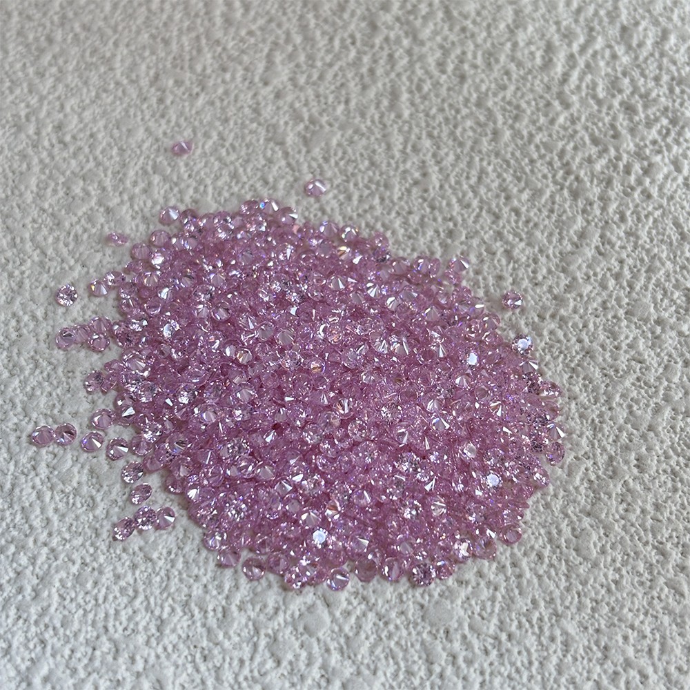 High Quality Loose Zirconia 1000pcs Pink Round Cut 0.8mm-10mm for Jewelry