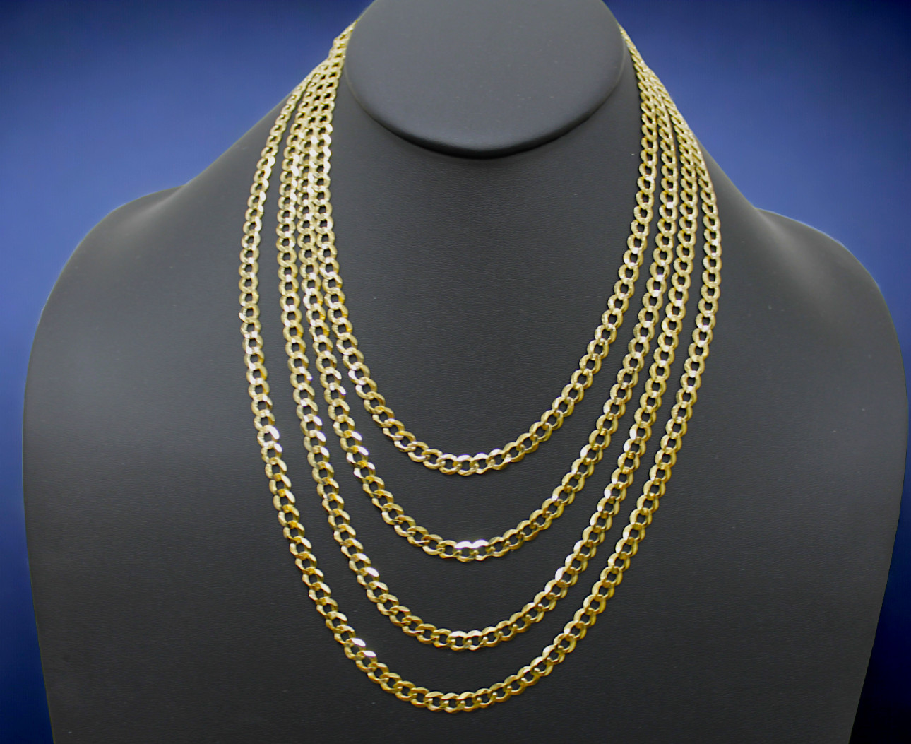 14K Yellow Gold 2mm-9mm Curb Cuban Necklace Bracelet Chain Men Women 7″-30″
