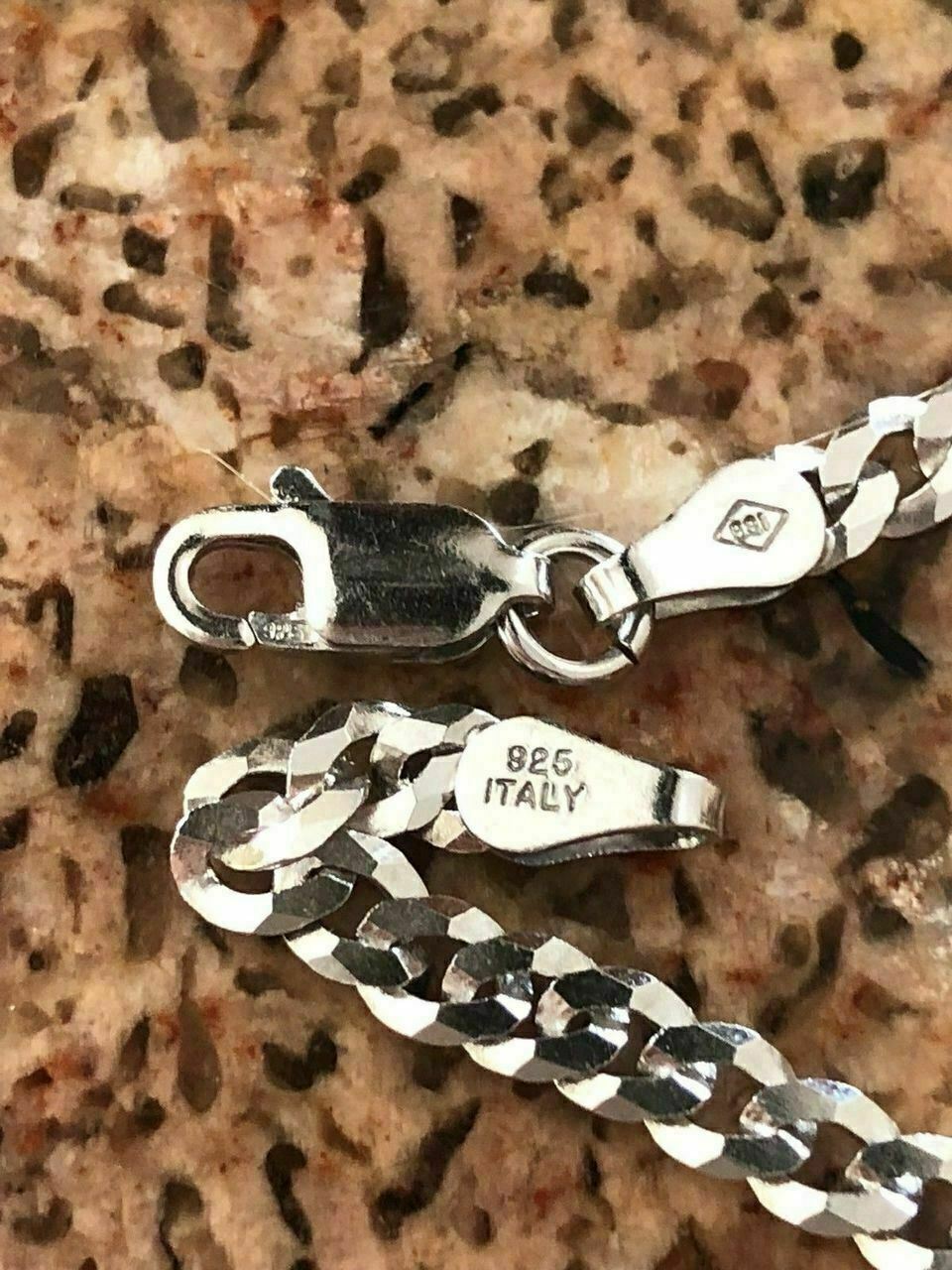 Ladies 18” Solid 925 Silver 4mm Flat Cuban Chain MADE IN ITALY Amazing Quality