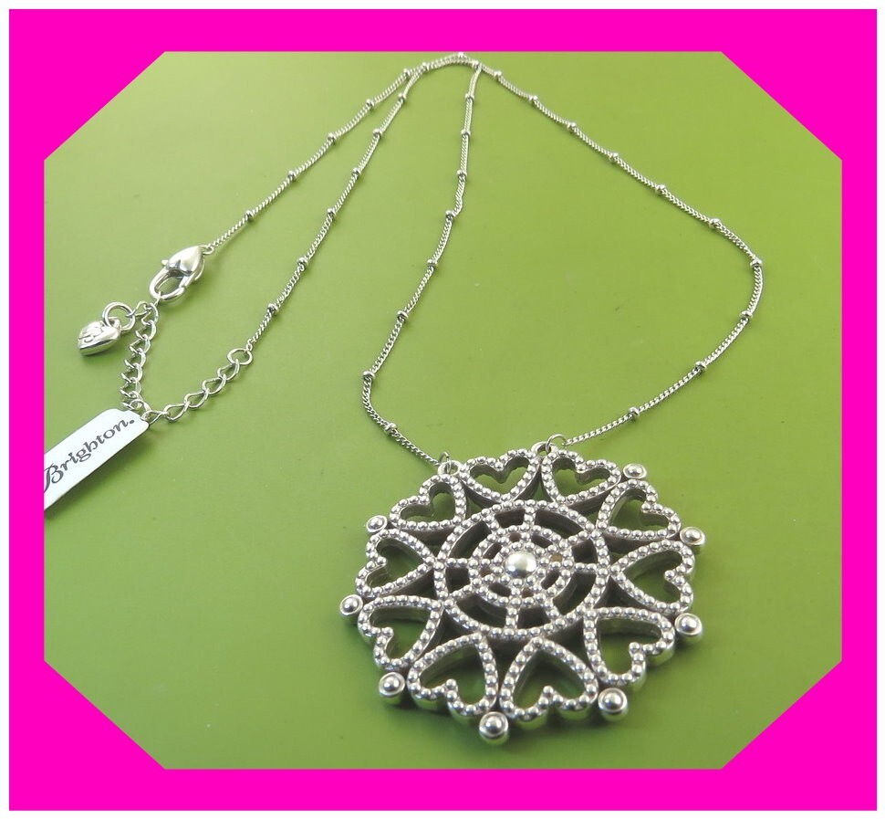 BRIGHTON ILLUMINA ENDLESS HEART Crystal Silver NECKLACE NWtag $178 75%