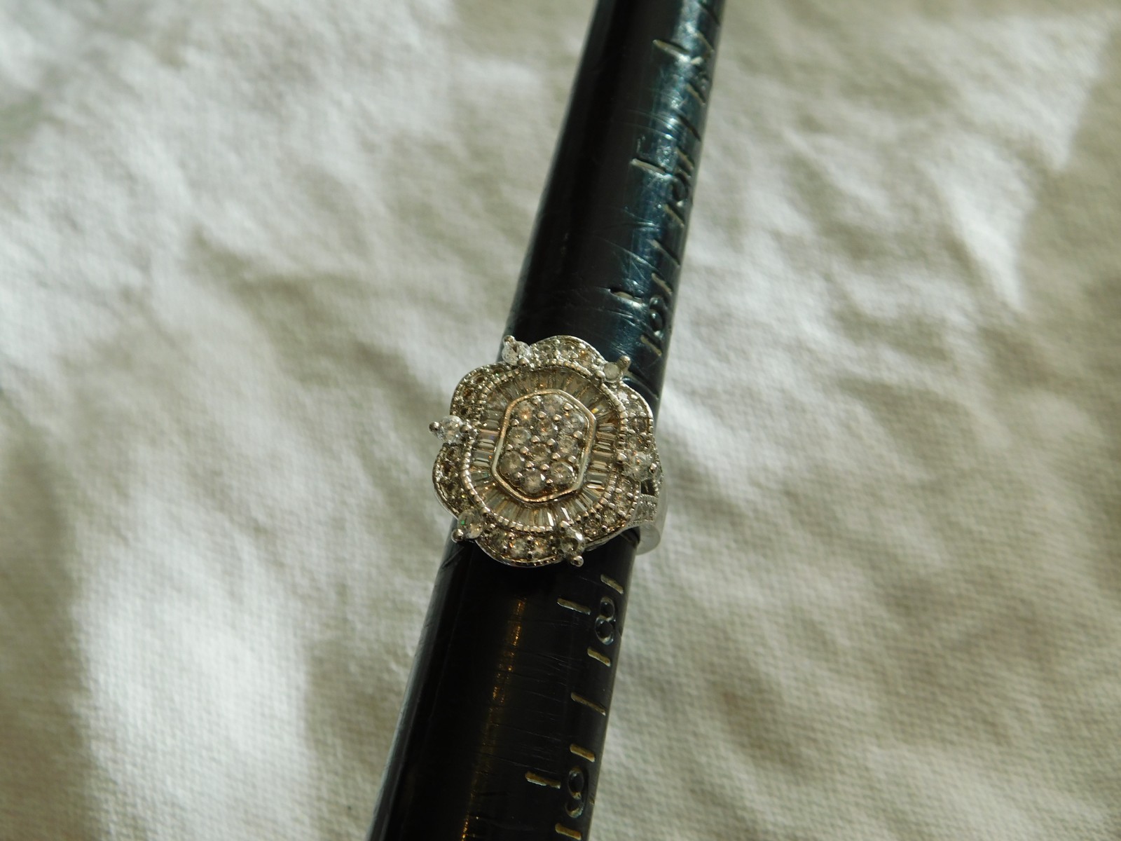 Sterling Silver Cubic Zirconia Statement Ring Size 7 Signed Canada 925