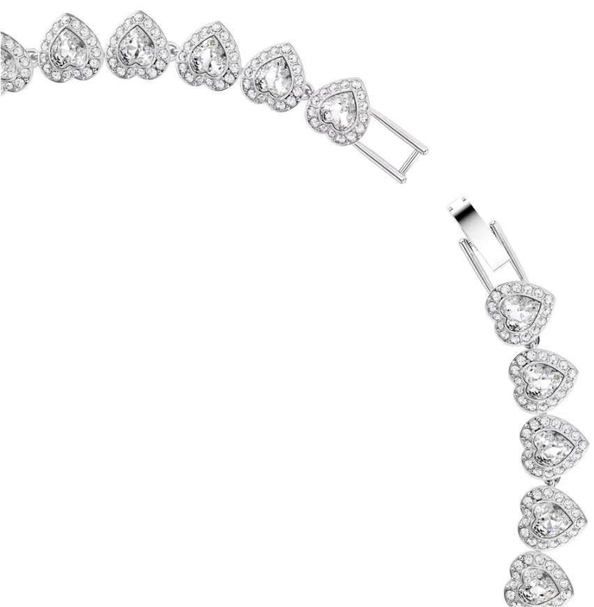 Ariana Grande x Swarovski necklace Mixed cuts, Heart, White, Rhodium plated