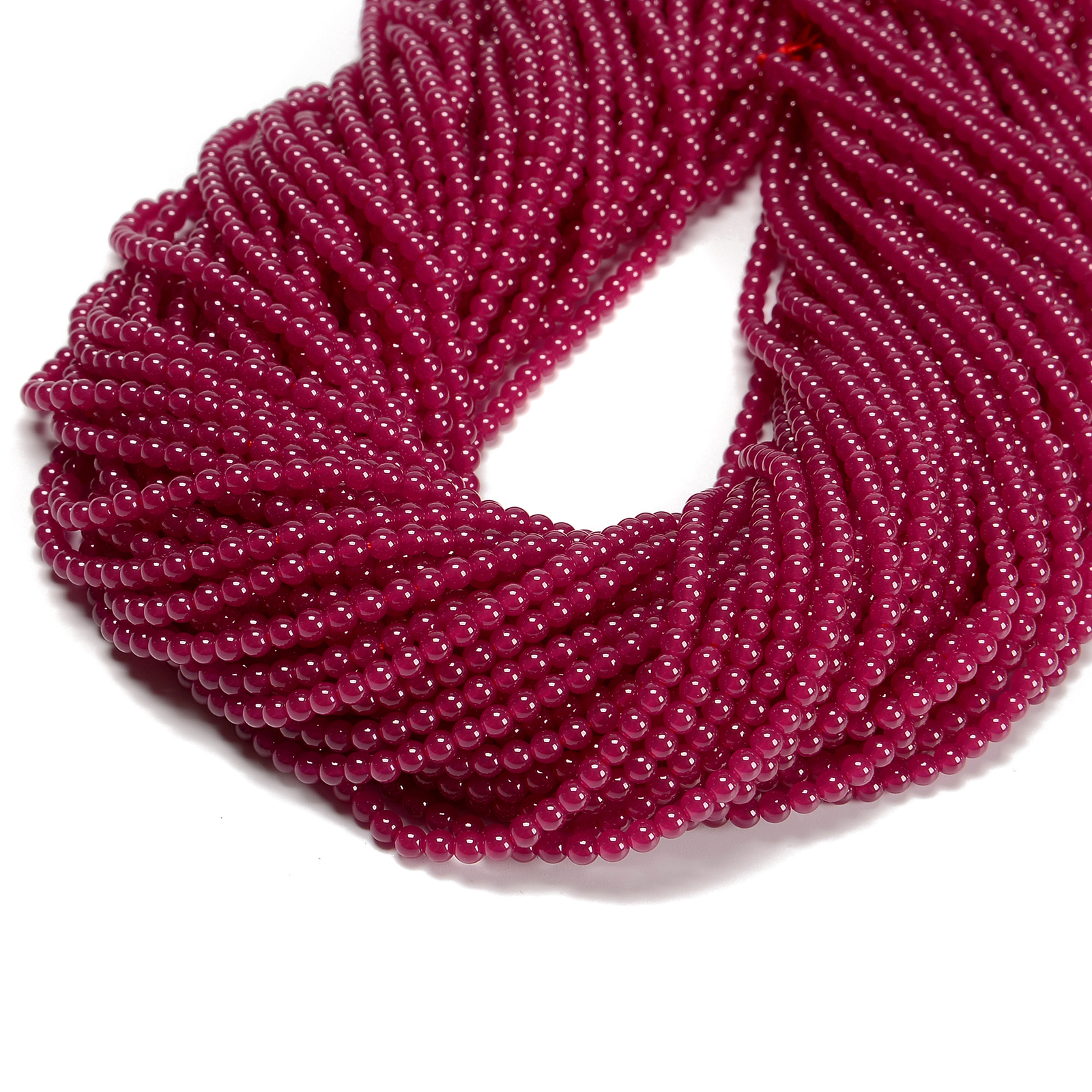 Natural Ruby Smooth Round Beads Size 2mm 3mm 15.5” Strand