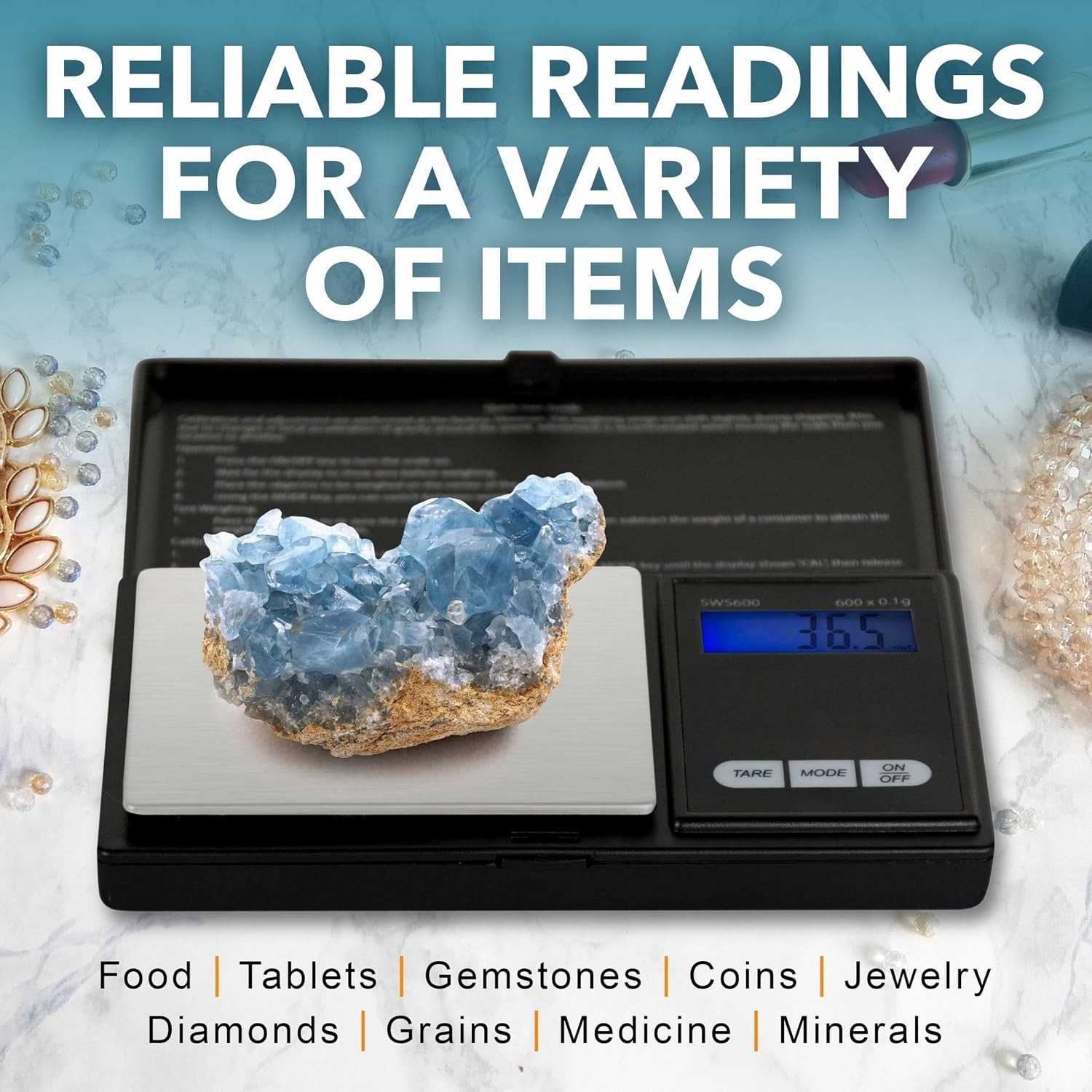 Elite 600g x 0.1g Pocket Digital Scale – Backlit Design for Jewelry & Nutrition