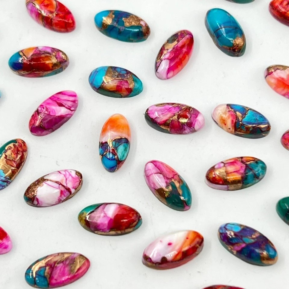 Purple Daliha Copper Turquoise Cabochon Long Oval Gemstone Jewelry Making