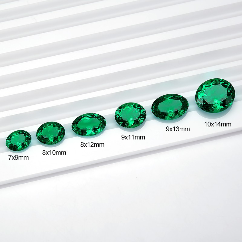 Lab Grown Columbia Emeralds 0.5-5ct Oval Cut Gemstone VVS1 for Jewelry AGL